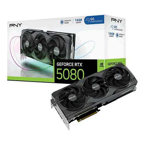 PNY 16GB PNY RTX 5080 OC Triple Fan VCG508016TFXPB1-O GPU 16GB PNY RTX 5080 OC Triple Fan