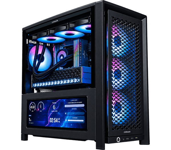 Utopia Ballista custom gaming PC with GeForce RTX graphics, liquid cooling and blue RGB lighting
