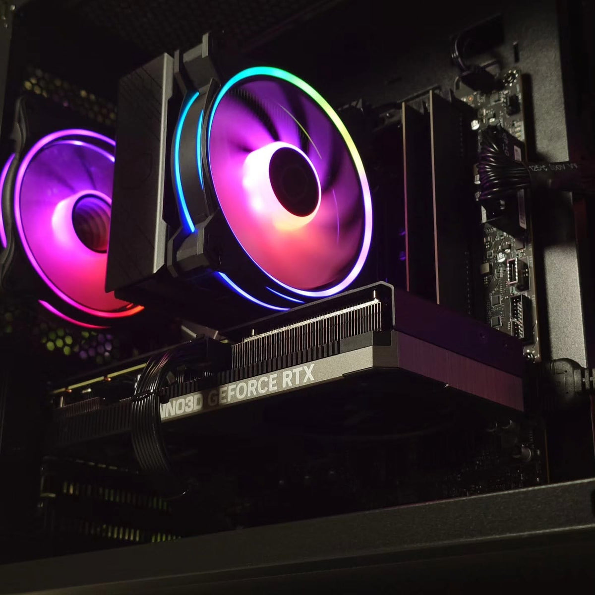 RGB CPU cooler close up - Utopia Helix Gaming PC