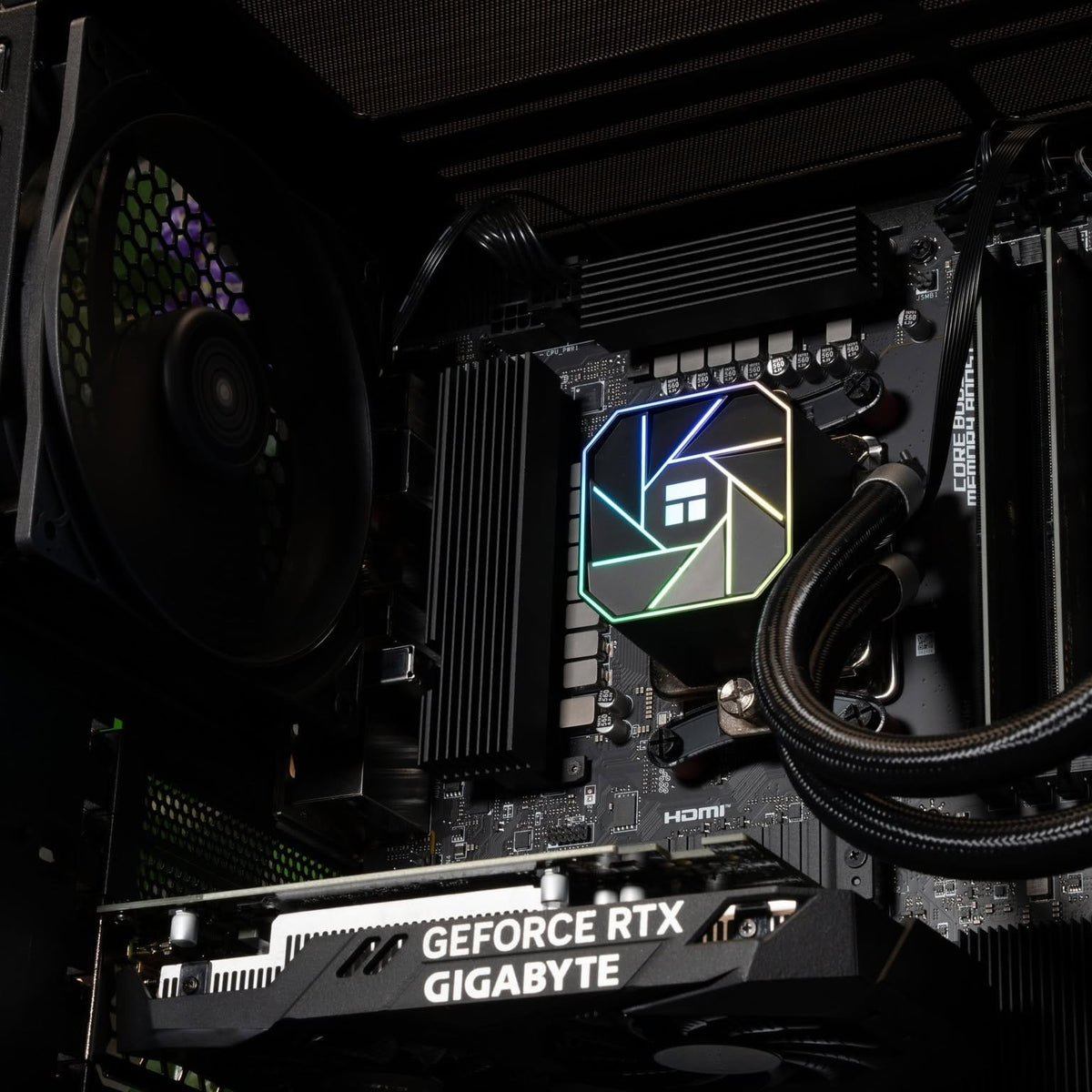 Helix Gaming PC close up of internals showing CPU and GPU