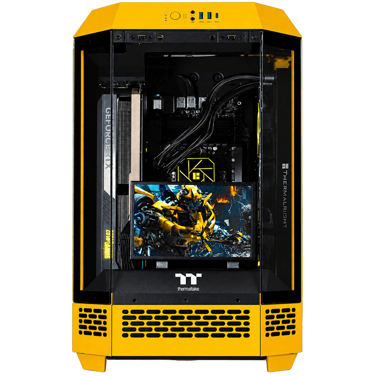 Rebel custom gaming PC in Bumblebee yellow