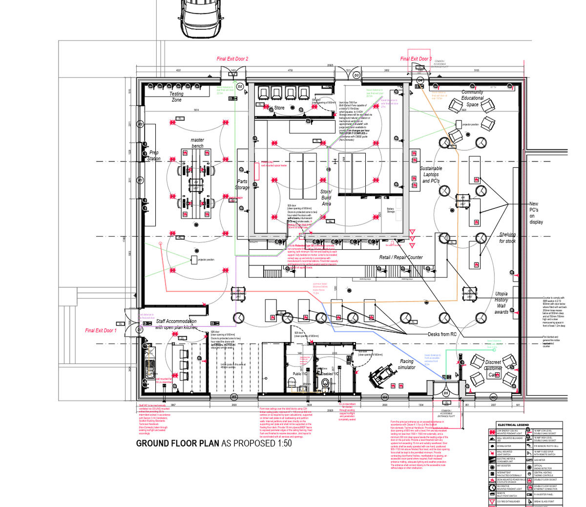 Architect's floorplan of the Utopia Innovation Centre in the former Bellfield Inn, Kilmarnock