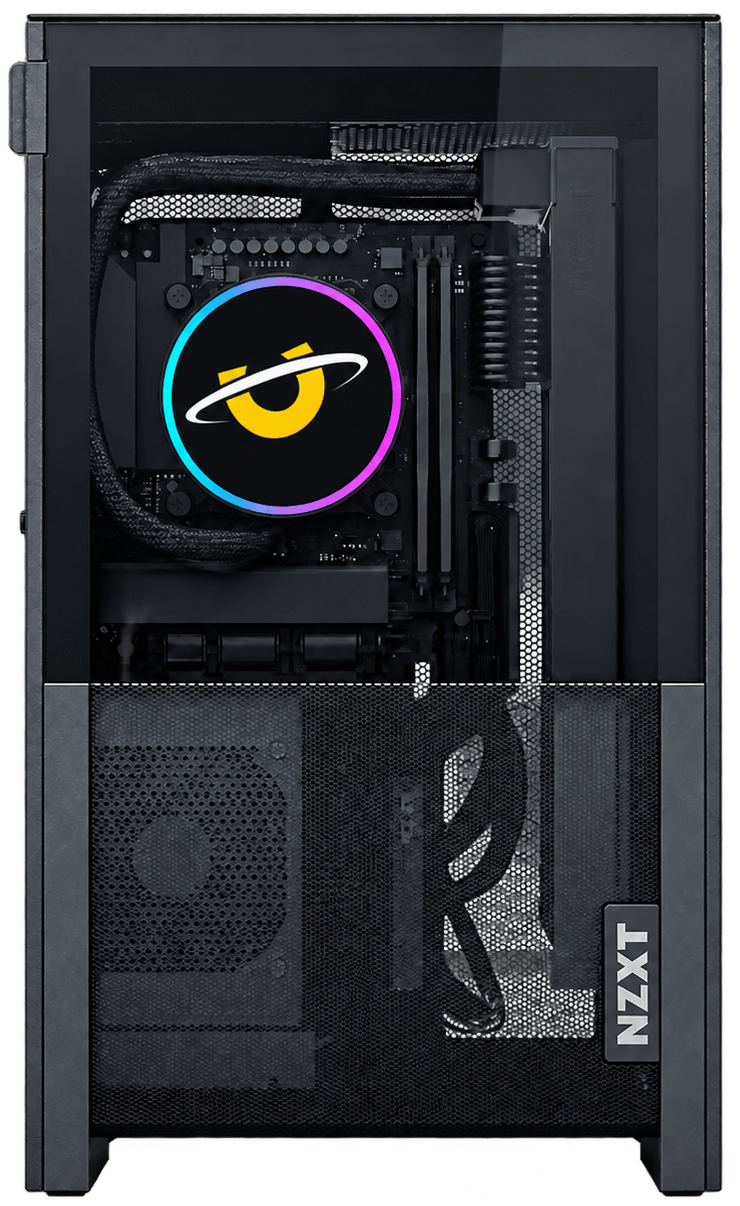 Utopia Pandora compact gaming PC in a black NZXT H2 Flow Mini ITX chassis