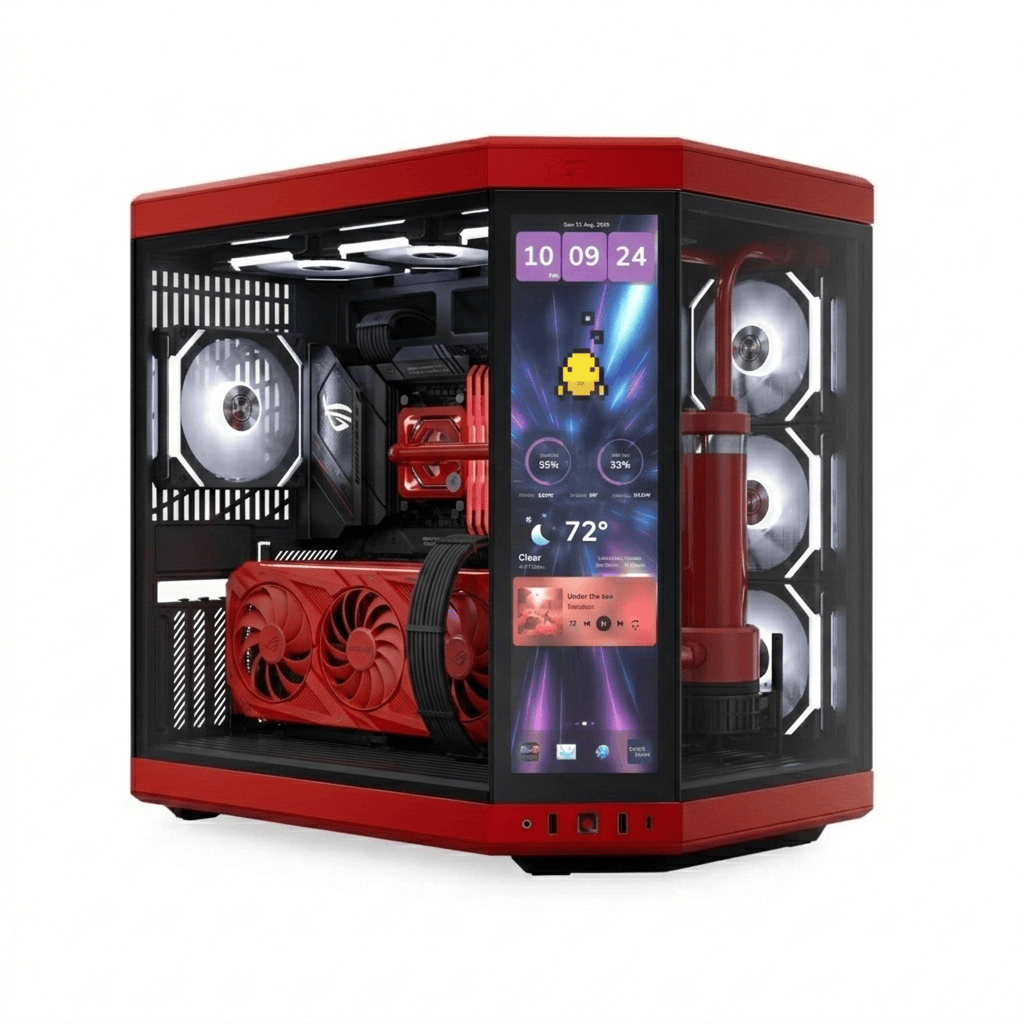 HYTE HYTE Y70 Touch Infinite - Black/Cherry Chassis- Desktop HYTE Y70 Touch Infinite - Black/Cherry