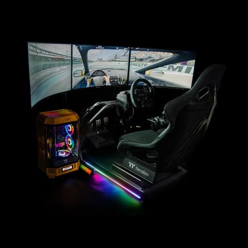 Thermaltake Thermaltake GR500 Full Racing Rig (3x 32" 1080p, 144Hz + MOZA Racing R5 Wheel + Monitor Stand) Gaming Chair