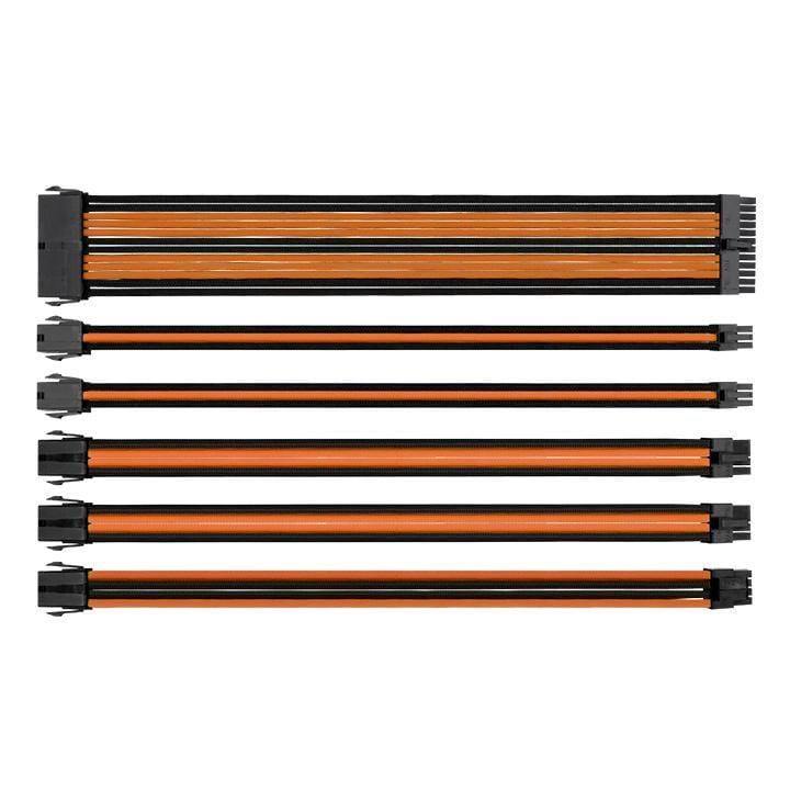 Utopia Computers 2020 Internal Cables - Desktop Black & Orange Sleeved Internal Cabling Kit