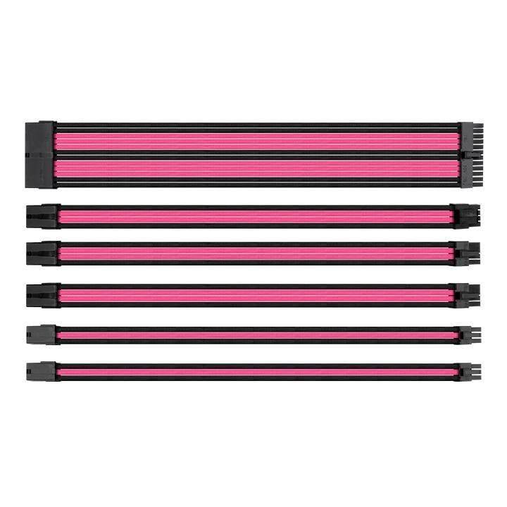 Utopia Computers 2020 Internal Cables - Desktop Black & Pink Sleeved Internal Cabling Kit