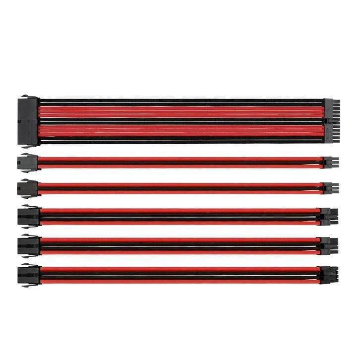 Utopia Computers 2020 Internal Cables - Desktop Black & Red Sleeved Internal Cabling Kit